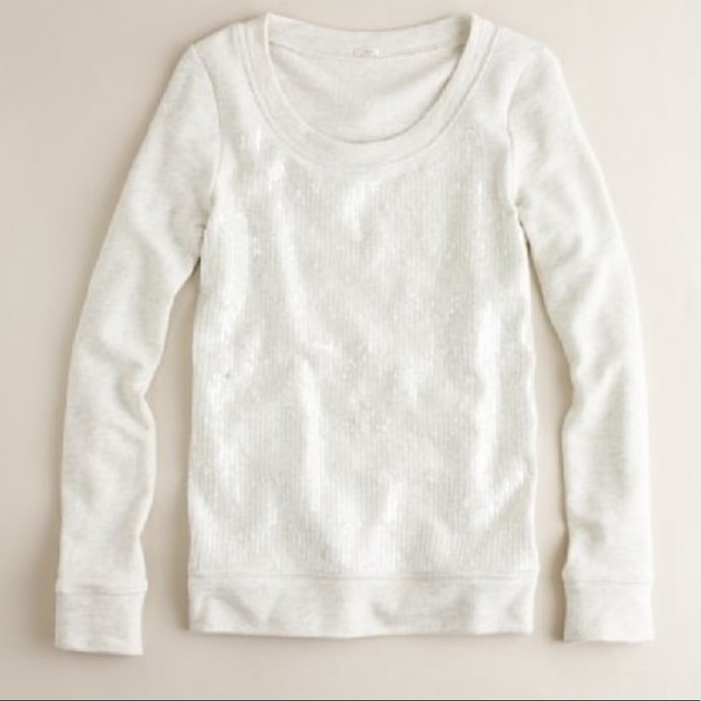Light gray sequins crewneck